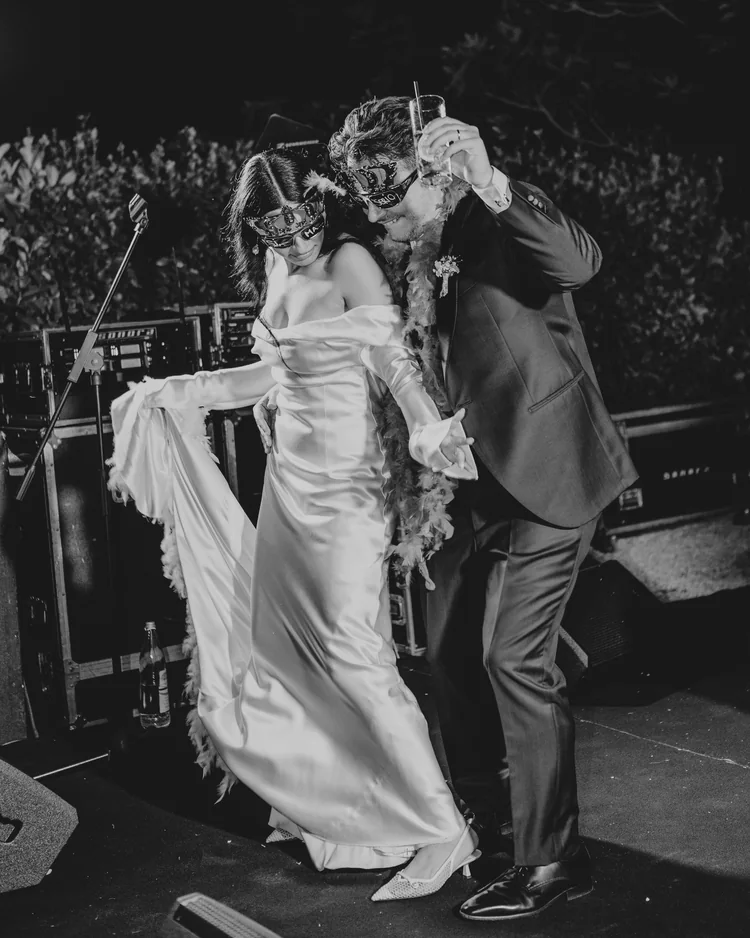 A wedding photographed by Studio Le Fotografe, in black and white
